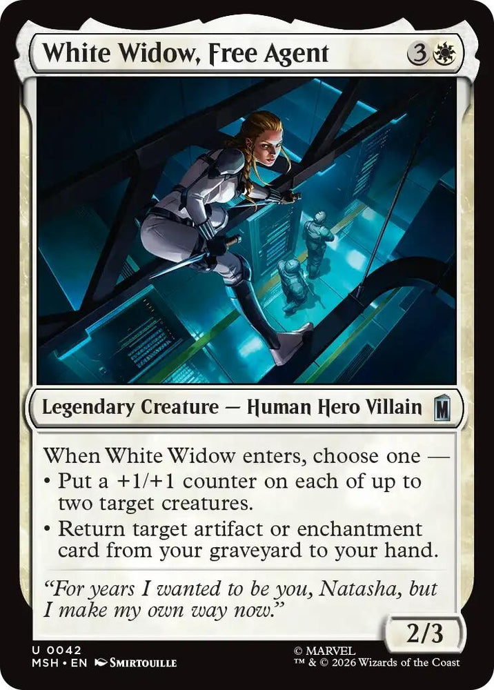 Image for White Widow, Free Agent (42) [Marvel Super Heroes] (MSH) - Magic: The Gathering