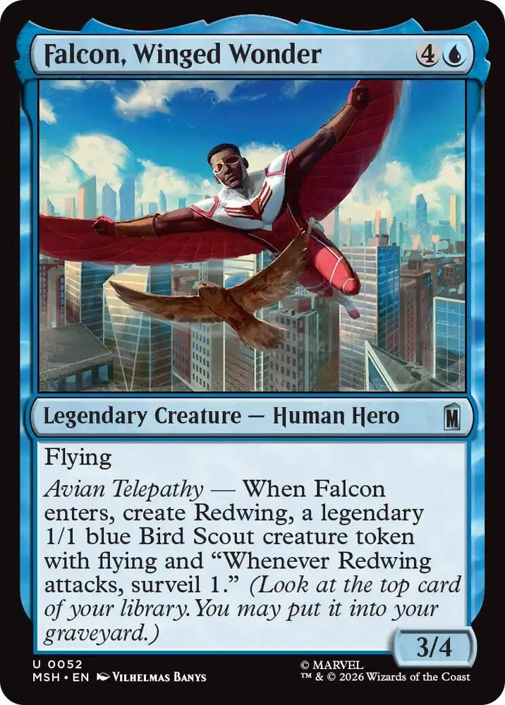 Image for Falcon, Winged Wonder (52) [Marvel Super Heroes] (MSH) - Magic: The Gathering