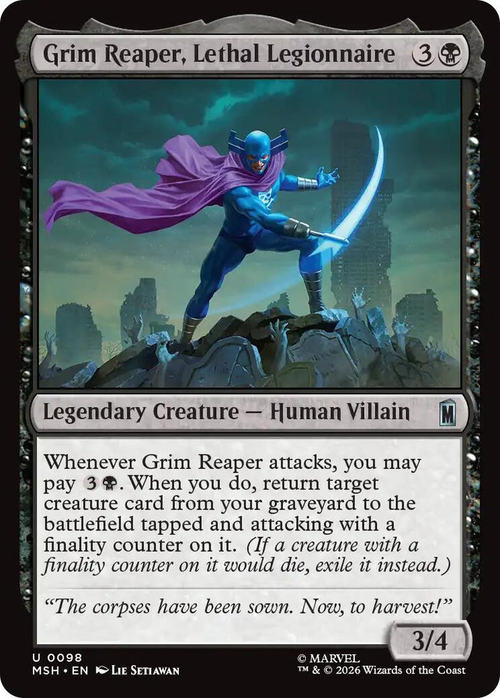 Image for Grim Reaper, Lethal Legionnaire (98) [Marvel Super Heroes] (MSH) - Magic: The Gathering