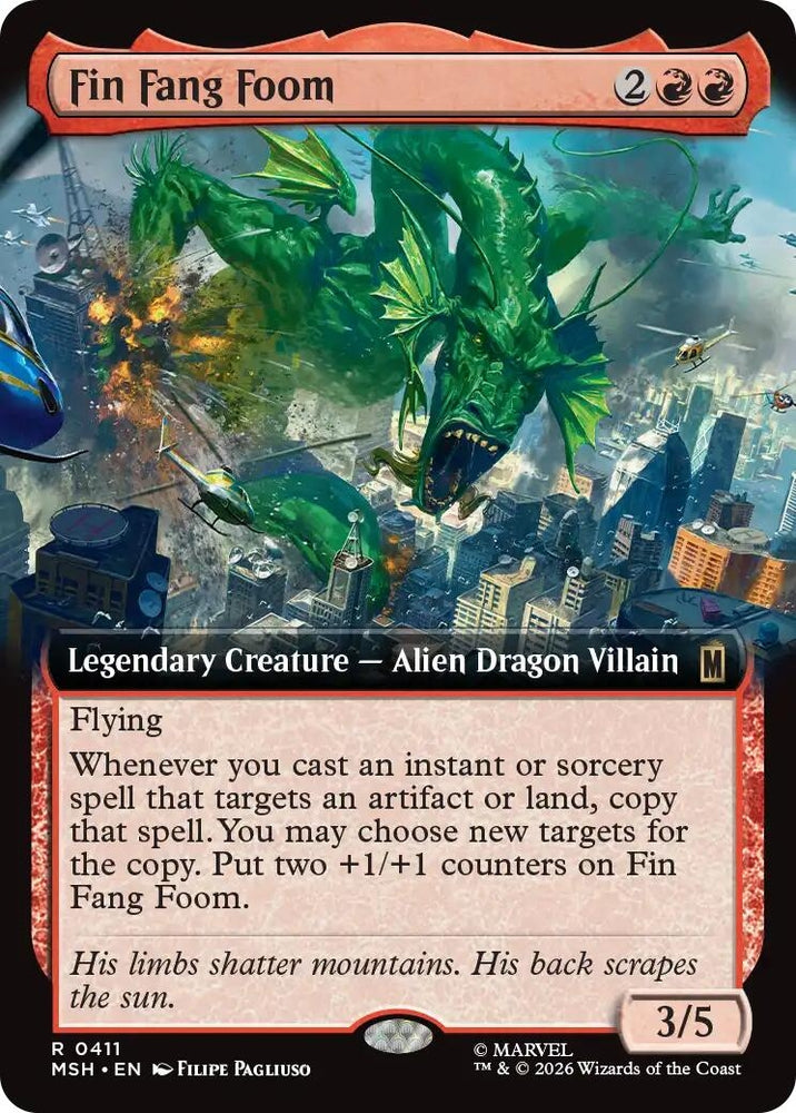 Image for Fin Fang Foom (Extended Art) (411) [Marvel Super Heroes] (MSH) - Magic: The Gathering