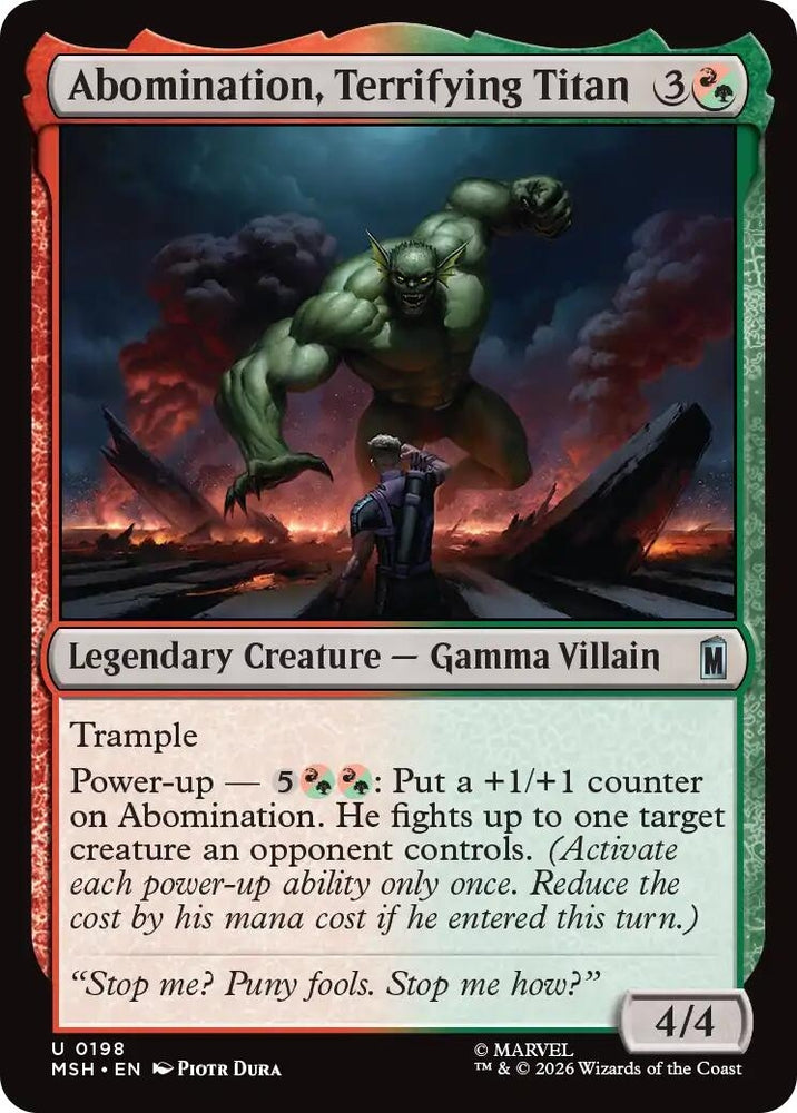 Image for Abomination, Terrifying Titan (198) [Marvel Super Heroes] (MSH) - Magic: The Gathering