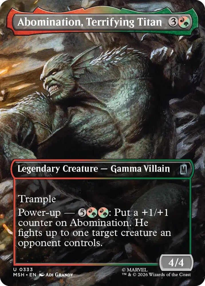 Image for Abomination, Terrifying Titan (Borderless) (333) [Marvel Super Heroes] (MSH) - Magic: The Gathering