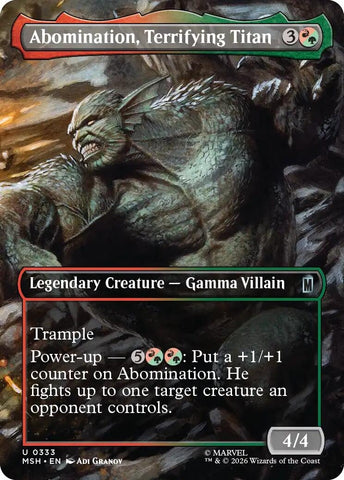 Image for Abomination, Terrifying Titan (Borderless) (333) [Marvel Super Heroes] (MSH) - Magic: The Gathering