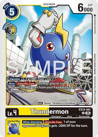 Image for Thundermon (EX12-041 C) [Digital World Shambala] (EX-12) - Digimon Card Game
