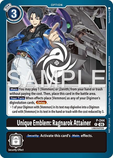 Image for Unique Emblem: Ragnarok Attainer (Official Store Tournament 2026 Vol. 3 Participant) (P-244 P) [Digimon Promotion Cards] (D-PR) - Digimon Card Game