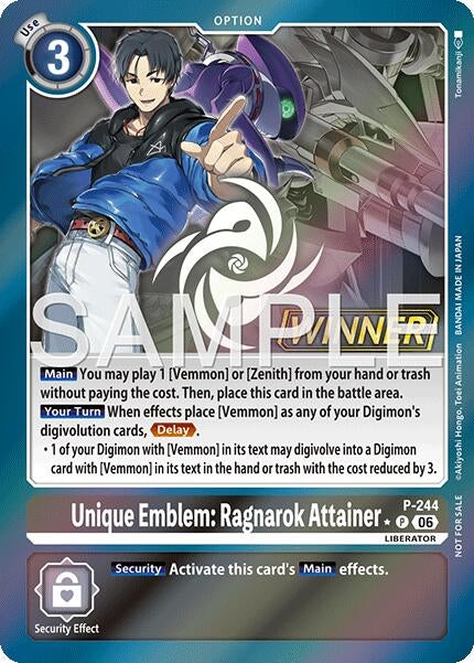 Image for Unique Emblem: Ragnarok Attainer (Official Store Tournament 2026 Vol. 3 Winner) (P-244 P) [Digimon Promotion Cards] (D-PR) - Digimon Card Game