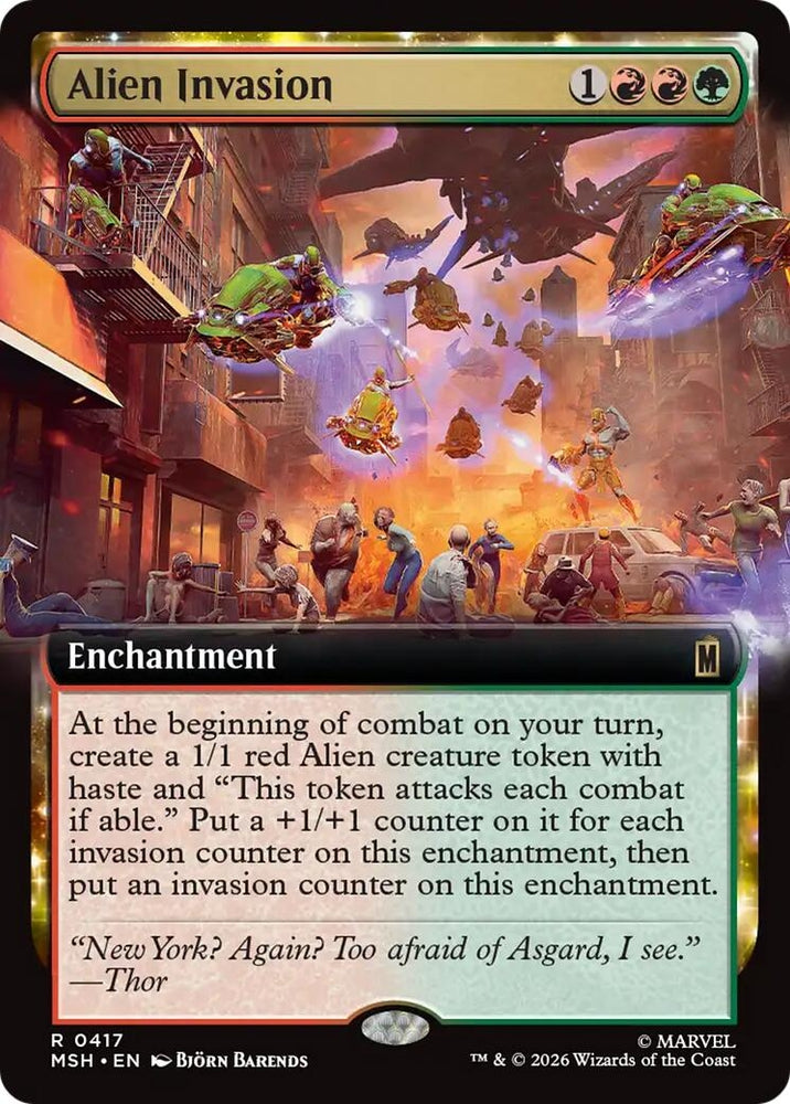 Image for Alien Invasion (Extended Art) (417) [Marvel Super Heroes] (MSH) - Magic: The Gathering