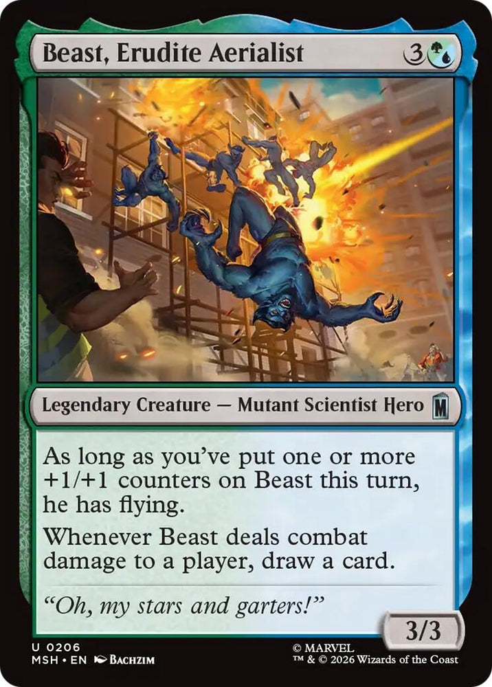 Image for Beast, Erudite Aerialist (206) [Marvel Super Heroes] (MSH) - Magic: The Gathering