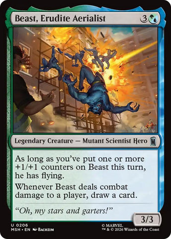 Image for Beast, Erudite Aerialist (206) [Marvel Super Heroes] (MSH) - Magic: The Gathering