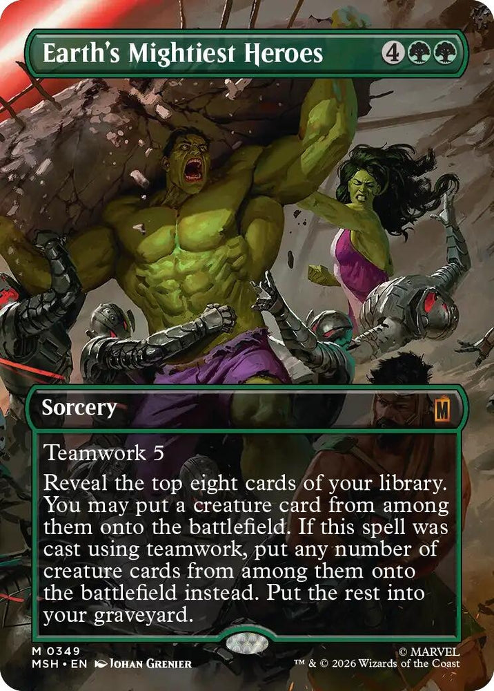 Image for Earth's Mightiest Heroes (Borderless) (349) [Marvel Super Heroes] (MSH) - Magic: The Gathering