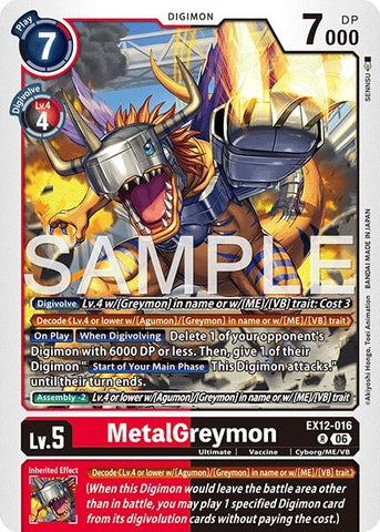Image for MetalGreymon (EX12-016 R) [Digital World Shambala] (EX-12) - Digimon Card Game