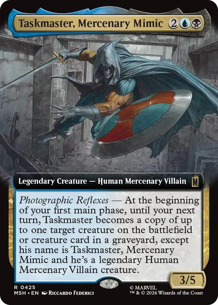 Image for Taskmaster, Mercenary Mimic (Extended Art) (425) [Marvel Super Heroes] (MSH) - Magic: The Gathering