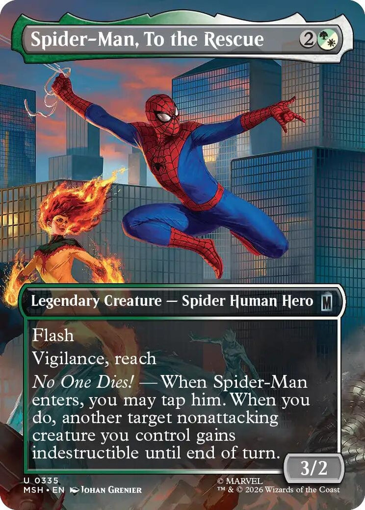 Image for Spider-Man, To the Rescue (Borderless) (335) [Marvel Super Heroes] (MSH) - Magic: The Gathering