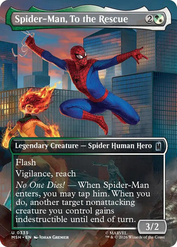 Image for Spider-Man, To the Rescue (Borderless) (335) [Marvel Super Heroes] (MSH) - Magic: The Gathering
