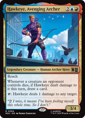 Image for Hawkeye, Avenging Archer (Surge Foil) (84) [Commander: Marvel Super Heroes] (MSC) - Magic: The Gathering