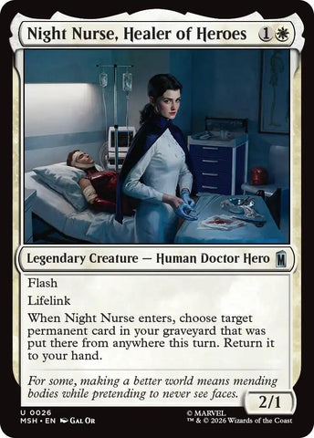 Image for Night Nurse, Healer of Heroes (26) [Marvel Super Heroes] (MSH) - Magic: The Gathering