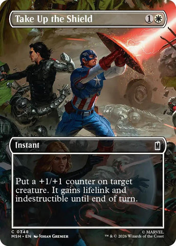 Image for Take Up the Shield (Borderless) (348) [Marvel Super Heroes] (MSH) - Magic: The Gathering