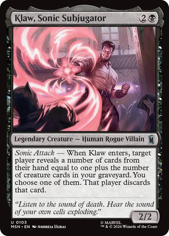Image for Klaw, Sonic Subjugator (103) [Marvel Super Heroes] (MSH) - Magic: The Gathering