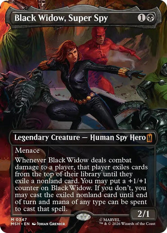 Image for Black Widow, Super Spy (Borderless) (0347) (347) [Marvel Super Heroes] (MSH) - Magic: The Gathering
