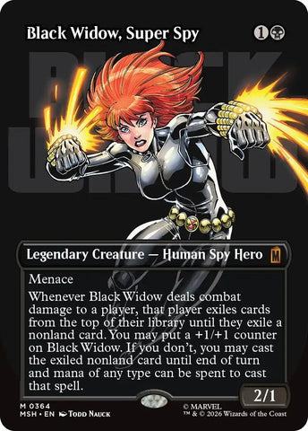 Image for Black Widow, Super Spy (Borderless) (0364) (364) [Marvel Super Heroes] (MSH) - Magic: The Gathering