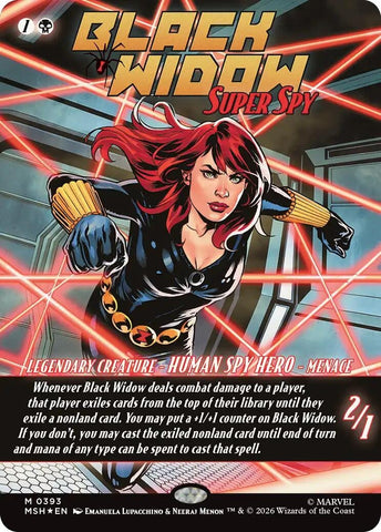 Image for Black Widow, Super Spy (Borderless) (0393) (393) [Marvel Super Heroes] (MSH) - Magic: The Gathering
