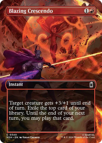 Image for Blazing Crescendo (Borderless) (340) [Marvel Super Heroes] (MSH) - Magic: The Gathering