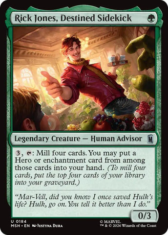 Image for Rick Jones, Destined Sidekick (184) [Marvel Super Heroes] (MSH) - Magic: The Gathering