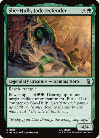 Image for She-Hulk, Jade Defender (188) [Marvel Super Heroes] (MSH) - Magic: The Gathering