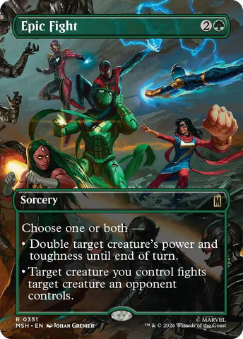 Image for Epic Fight (Borderless) (351) [Marvel Super Heroes] (MSH) - Magic: The Gathering