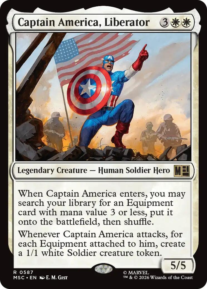 Image for Captain America, Liberator (587) [Commander: Marvel Super Heroes] (MSC) - Magic: The Gathering