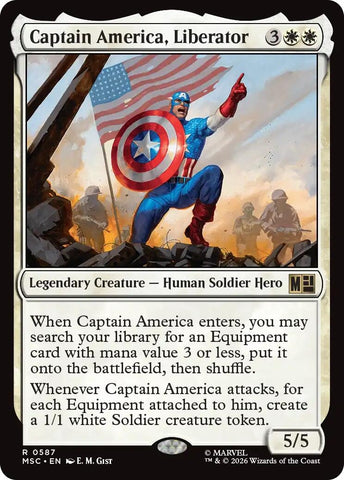 Image for Captain America, Liberator (587) [Commander: Marvel Super Heroes] (MSC) - Magic: The Gathering