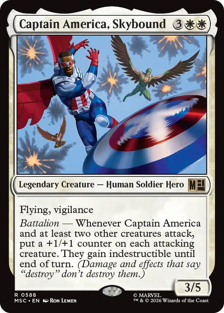 Image for Captain America, Skybound (588) [Commander: Marvel Super Heroes] (MSC) - Magic: The Gathering