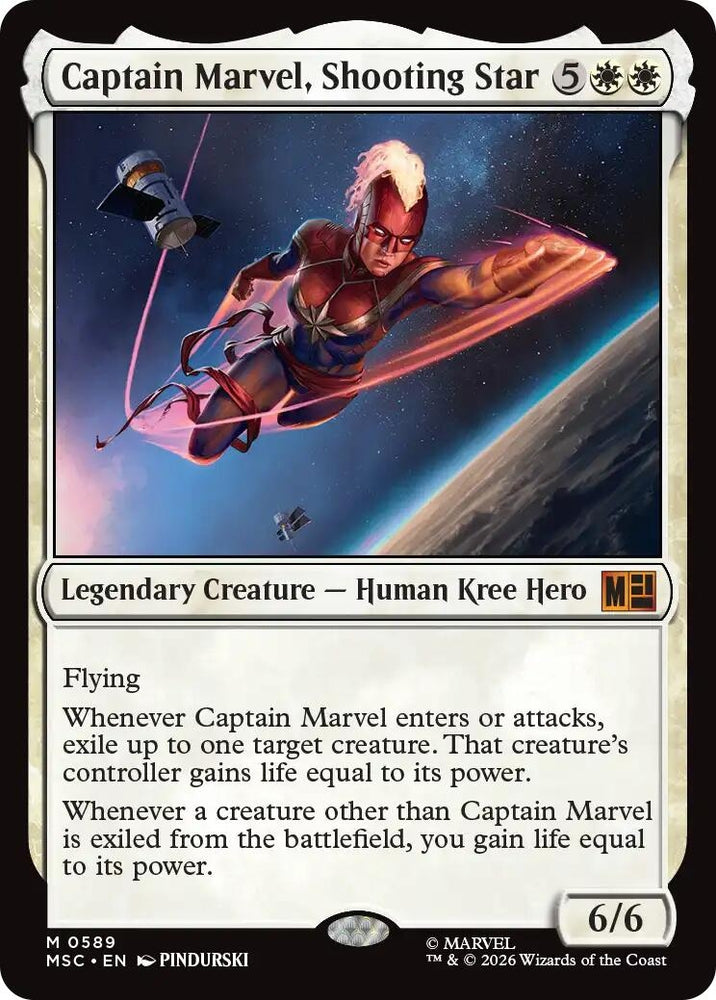 Image for Captain Marvel, Shooting Star (589) [Commander: Marvel Super Heroes] (MSC) - Magic: The Gathering