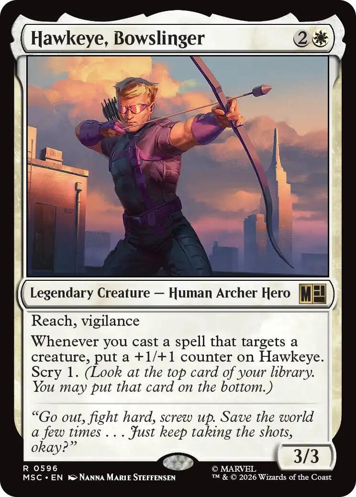 Image for Hawkeye, Bowslinger (596) [Commander: Marvel Super Heroes] (MSC) - Magic: The Gathering