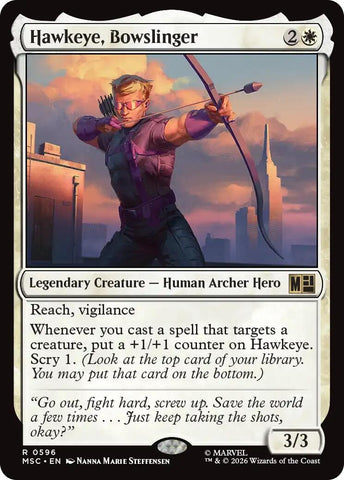 Image for Hawkeye, Bowslinger (596) [Commander: Marvel Super Heroes] (MSC) - Magic: The Gathering