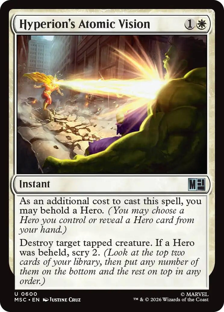Image for Hyperion's Atomic Vision (600) [Commander: Marvel Super Heroes] (MSC) - Magic: The Gathering