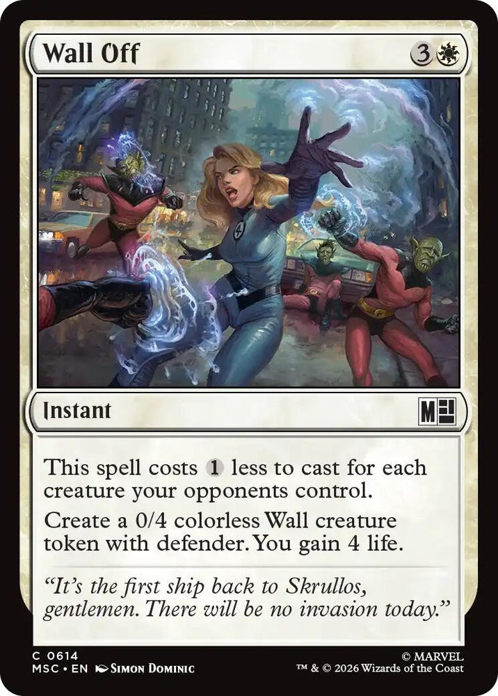 Image for Wall Off (614) [Commander: Marvel Super Heroes] (MSC) - Magic: The Gathering