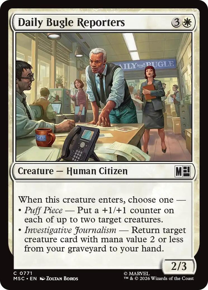 Image for Daily Bugle Reporters (771) [Commander: Marvel Super Heroes] (MSC) - Magic: The Gathering