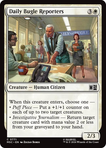 Image for Daily Bugle Reporters (771) [Commander: Marvel Super Heroes] (MSC) - Magic: The Gathering
