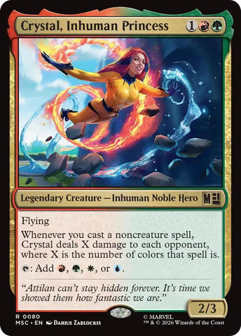 Image for Crystal, Inhuman Princess (Surge Foil) (80) [Commander: Marvel Super Heroes] (MSC) - Magic: The Gathering