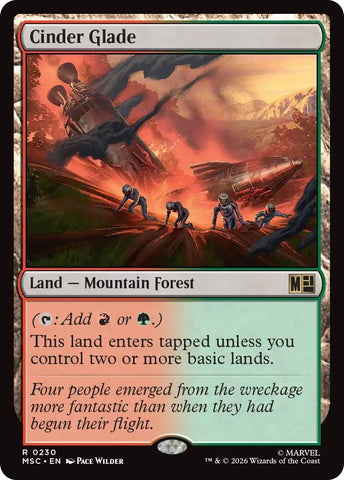 Image for Cinder Glade (Surge Foil) (230) [Commander: Marvel Super Heroes] (MSC) - Magic: The Gathering