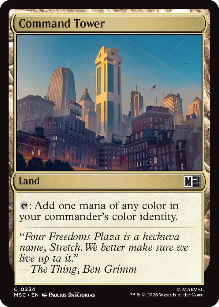 Image for Command Tower (0234) (Surge Foil) (234) [Commander: Marvel Super Heroes] (MSC) - Magic: The Gathering