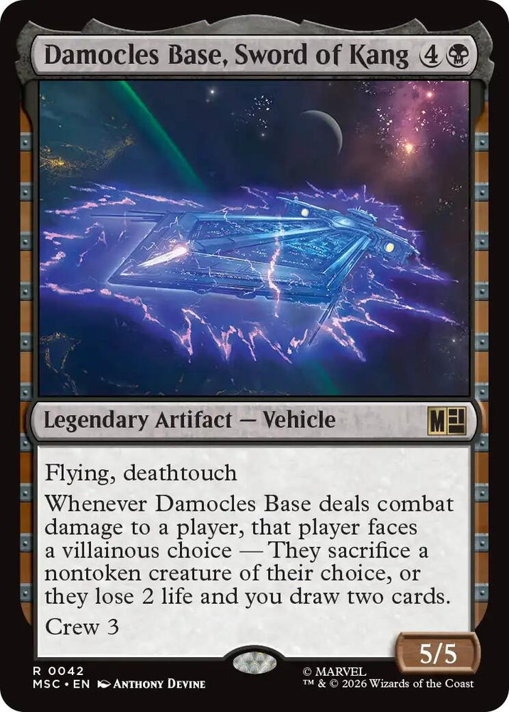 Image for Damocles Base, Sword of Kang (Surge Foil) (42) [Commander: Marvel Super Heroes] (MSC) - Magic: The Gathering