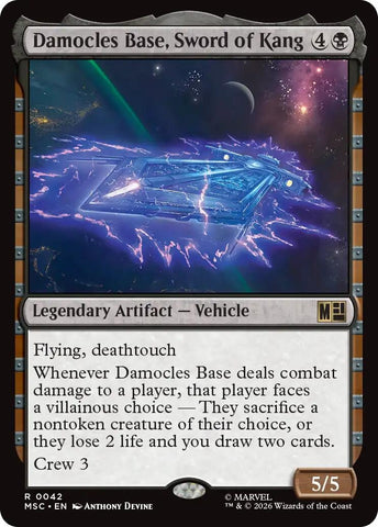 Image for Damocles Base, Sword of Kang (Surge Foil) (42) [Commander: Marvel Super Heroes] (MSC) - Magic: The Gathering