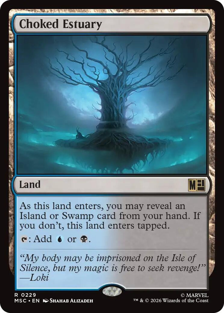 Image for Choked Estuary (Surge Foil) (229) [Commander: Marvel Super Heroes] (MSC) - Magic: The Gathering