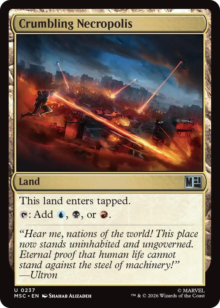 Image for Crumbling Necropolis (Surge Foil) (237) [Commander: Marvel Super Heroes] (MSC) - Magic: The Gathering