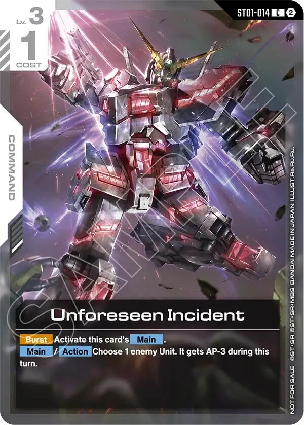 Image for Unforeseen Incident (World Championship Regionals 26-27 Season 1) (ST01-014) [Gundam Promotional Cards] (GCG-PR) - Gundam Card Game