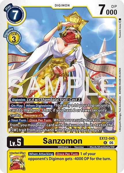 Image for Sanzomon (EX12-045 R) [Digital World Shambala] (EX-12) - Digimon Card Game