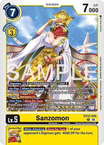 Image for Sanzomon (EX12-045 R) [Digital World Shambala] (EX-12) - Digimon Card Game