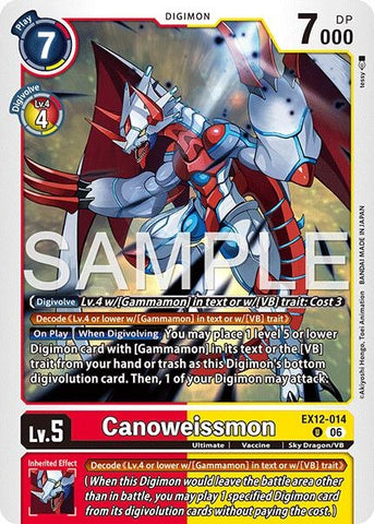 Image for Canoweissmon (EX12-014 U) [Digital World Shambala] (EX-12) - Digimon Card Game